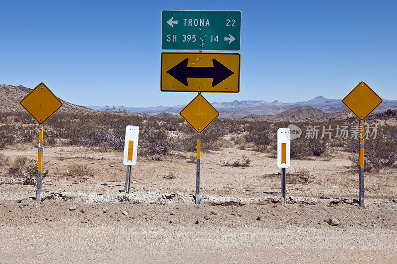 Trona Road with Signs CALIFORNIA usa